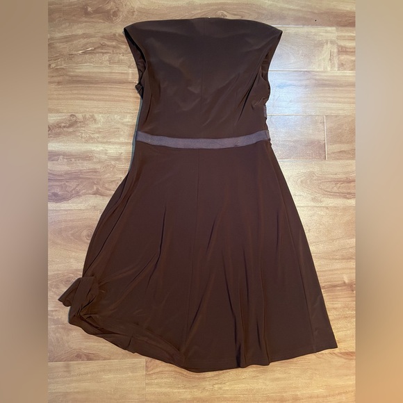 Y2k Brown on Brown Empire Waist Evan Picone Mini Dress Size 6 - Picture 10 of 10